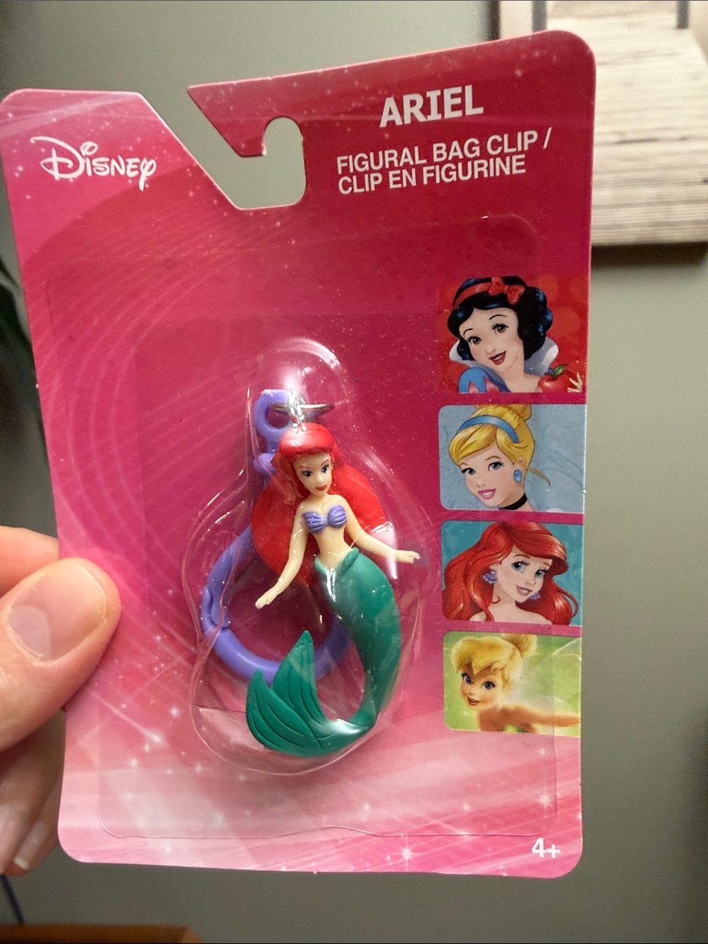 New Official Disney Ariel Figure Bag Clip Purse Zip